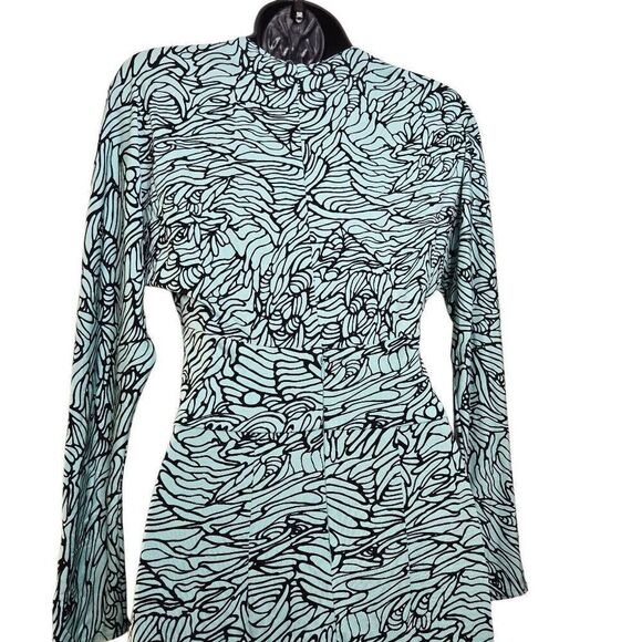 Mara Hoffman V-Neck Silk Dress Long Sleeve - Picture 5 of 7
